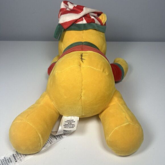 2022 Disney Parks Holiday Christmas Cuddleez Winnie The Pooh 13” Plush New - Picture 4 of 8